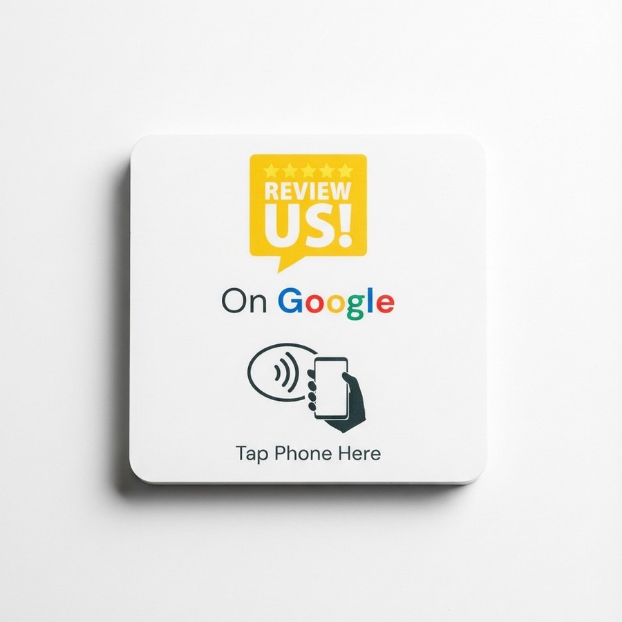 Review Us On Google NFC plate design