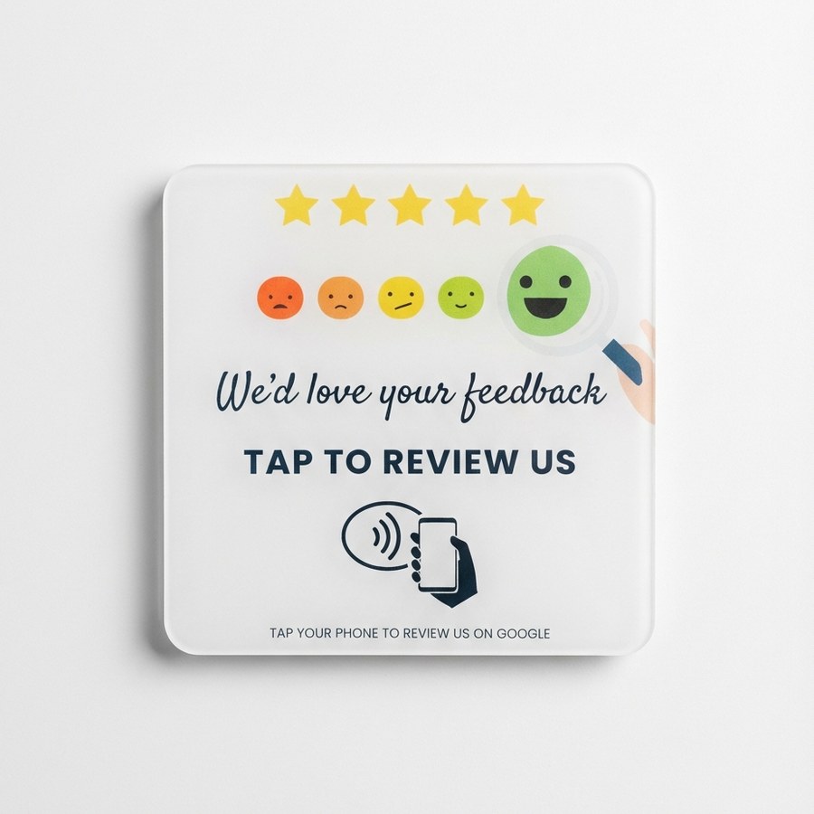 We'd Love Your Feedback NFC plate design